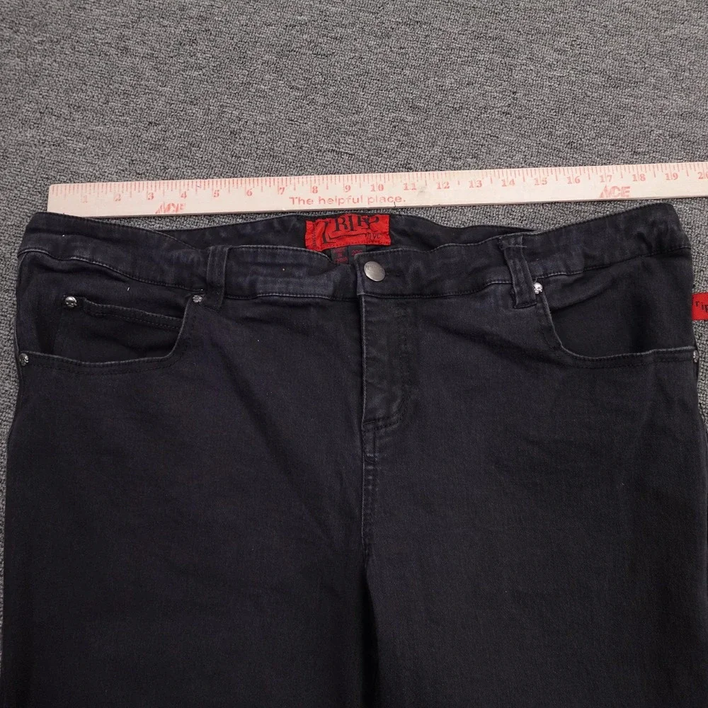 TRIPP NYC Jeans Womens 20S Black Dark Wash High Rise Straight Denim Plus 40x27